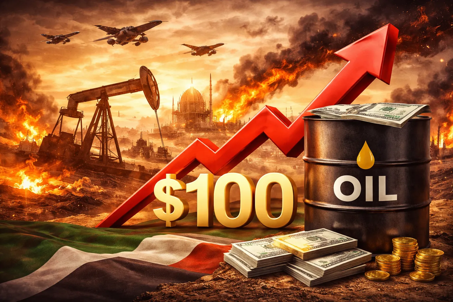 النفط يرتفع فوق 100 دولار مع توترات الشرق الأوسط